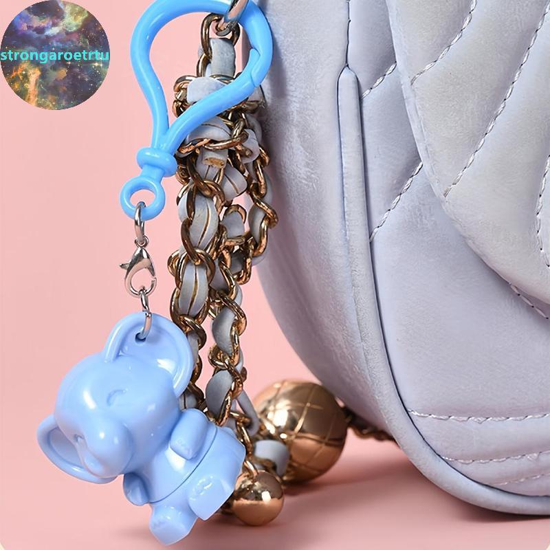 Strongaroetrtu แปรงแต่งหน้าซิลิโคนรูปช้างพวงกุญแจจี้แฟชั่นแปรงแต่งหน้าน่ารัก Lip Mud Halo Dye Brush 