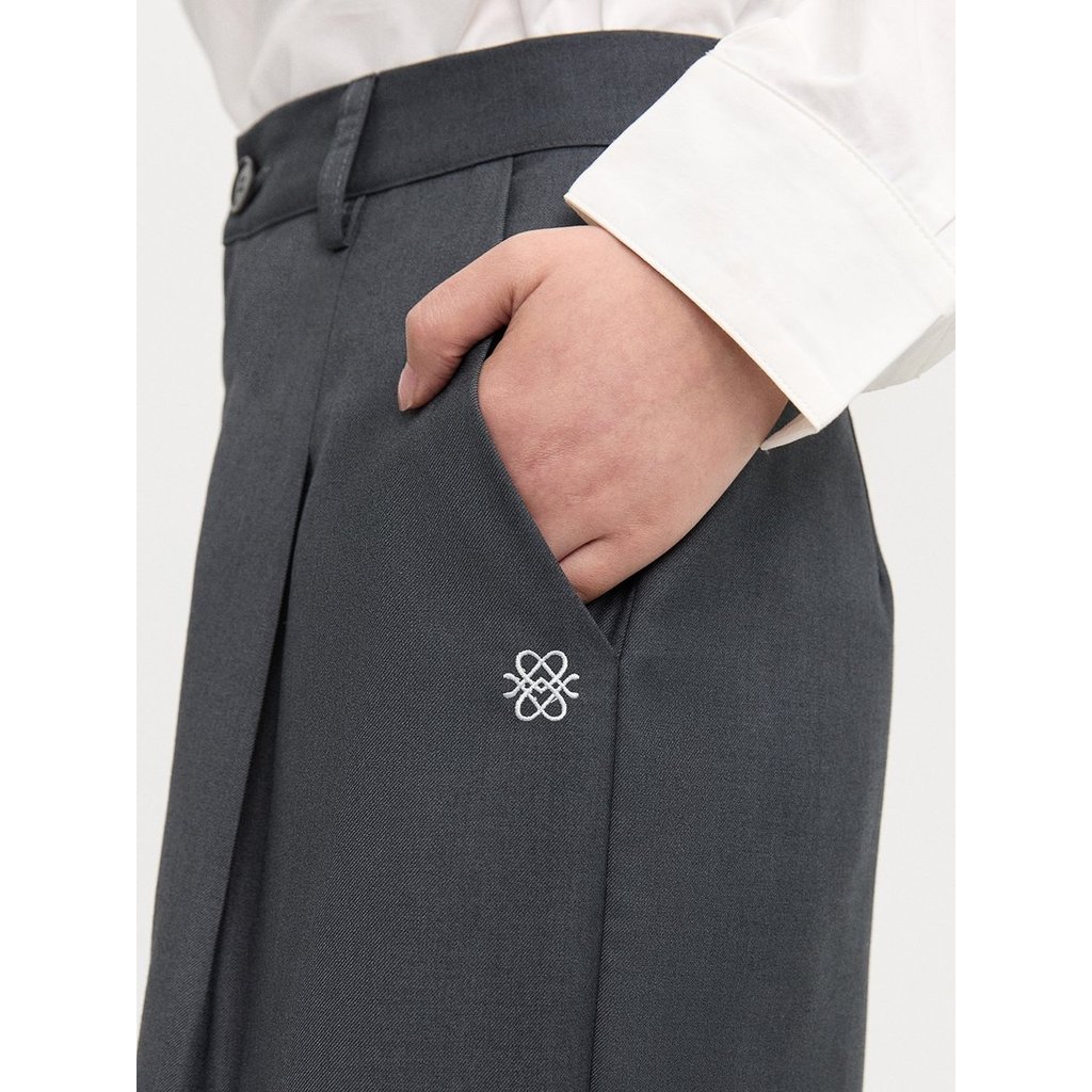 [Pomelo] กางเกงขากว้างจับจีบ / Pleated Wide Leg Trousers - รูปที่ 2