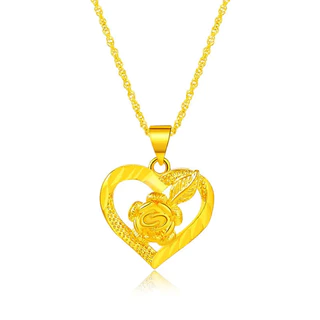 สร้อยคอทองพร้อมจี้สร้อยคอระย้าชุบ ยาว 18 นิ้ว24K GOLD NECKLACE พ้นทราย เกลี้ยง มงคล เคลือบทอง ขัดเงา ชิคๆ ไมครอน อสไตล์เ