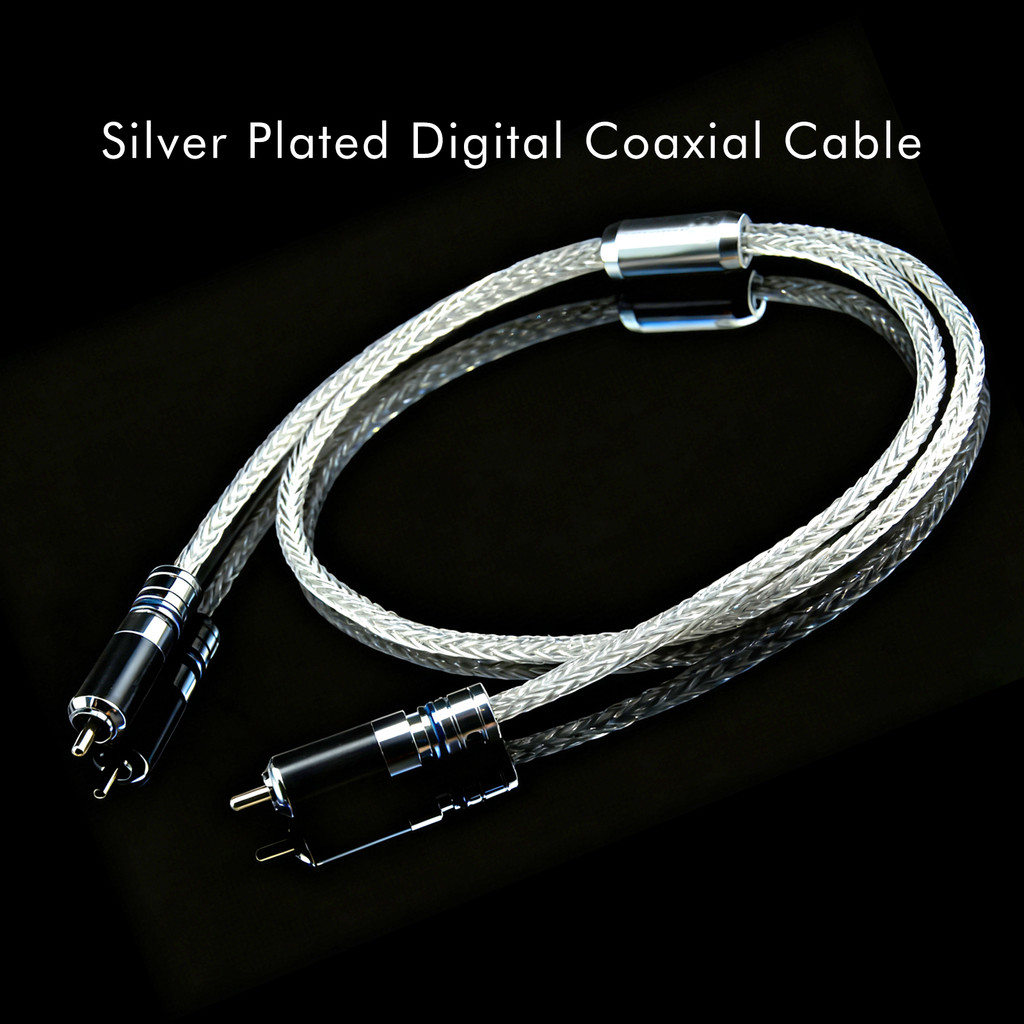 Hifi 7N OCC 75ohm RCA Coaxial Cable Audio Silver Plated Digital Coaxial Cable