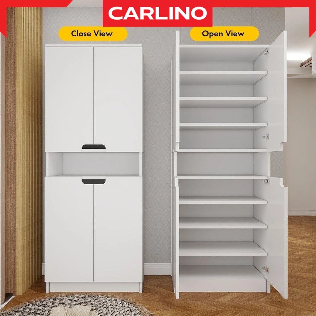 พร้อมส่ง!! KOBE ตู้เก็บรองเท้า ชั้นวางรองเท้า ตู้รองเท้าไม้ วางของได้ ระบายอากาศได้ดี ไม่อับ/ KOBE Shoe Cabinet - รูปที่ 2