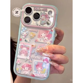 เคสโทรศัพท์เหมาะสําหรับiPhone 7 8 X XS XR XSMAX 11 12 13 14 15 16 17 Pro max Plus Airน่ารักการ์ตูนขนมMelody Shock-Resistantป้องกันกรณีAll-Incl