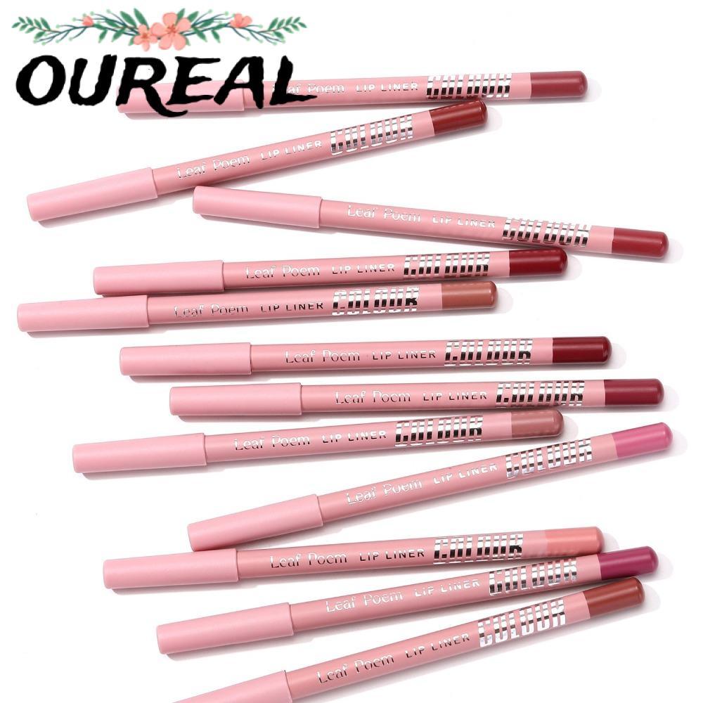 OUREAL ลิปสติกดินสอ, Plumping Long Lasting Matte Lipliner Pencil, Natural Waterproof Moisturising Li