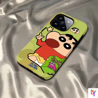 น่ารัก Crayon Shin-chan 2-in-1 Double-LayerสําหรับiPhone 17/16 Pro Max/16 Pro/15/14/13 Pro Max/12/11 Pro Max/Xs Max/7/8 Plus - สีดําAnti-Dropกันกระแทกฝาครอบป้องกัน