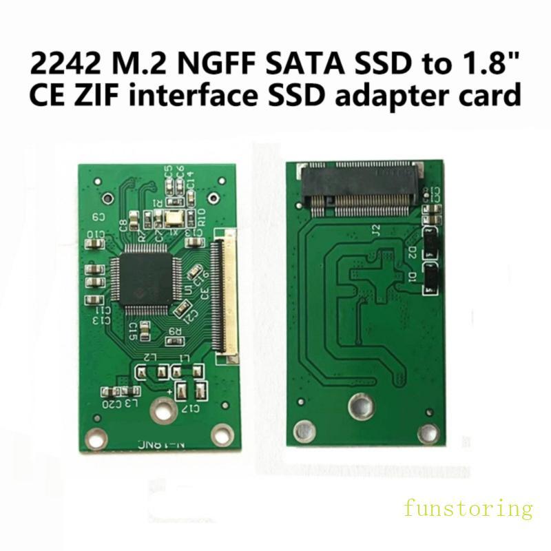 FUN SATAs M 2 NGFFs ถึง 1 8 นิ้ว CEs ZIF Converters การ์ดสําหรับ 2242 SSDs อะแดปเตอร์