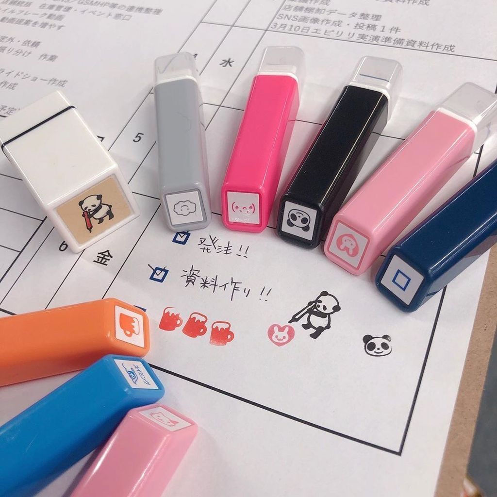 KODOMO NOKAO Soaked Print Mini Seal Handbook Schedule Cute Icon หมึกเติมประเภท KODOMO NOKAO Immersed