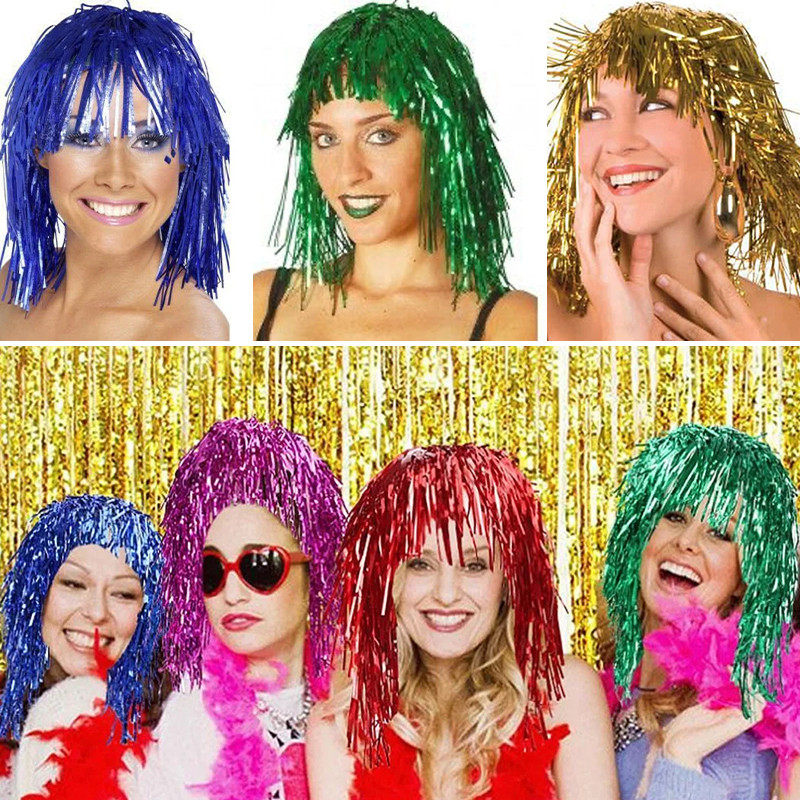 วิกผมคอสเพลย์สำหรับ.party.และเทศกาล เงางามจากfoilและtinsel