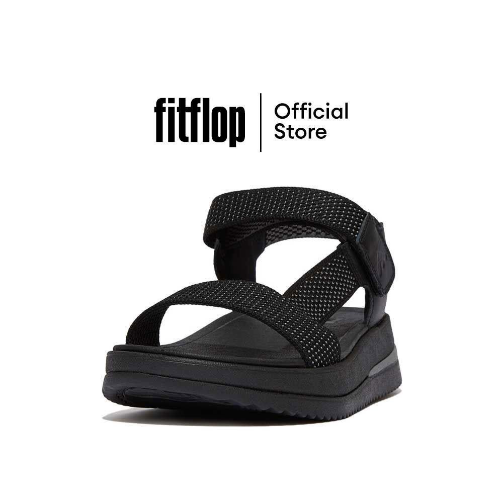 FITFLOP SURFF TWO-TONE WEBBING/LEATHER รองเท้าแตะแบบรัดส้นผู้หญิง รุ่น HK1-001 สี BLACK
