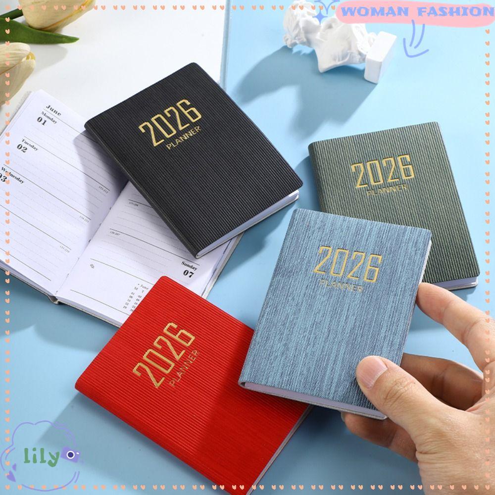 LILY Appointment Book, Pocket A7 2026 Agenda Book, Portable with Calendar Diary Weekly Planner Stude