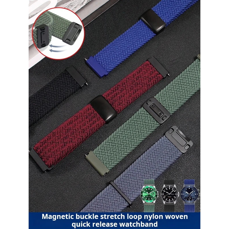 Original-Nylonผ้าใบสายนาฬิกาสําหรับCASIO DW-291H/DW-290 W-218H/W-219H 18 มม.ทอสีดําสีเขียวUnisexสายน