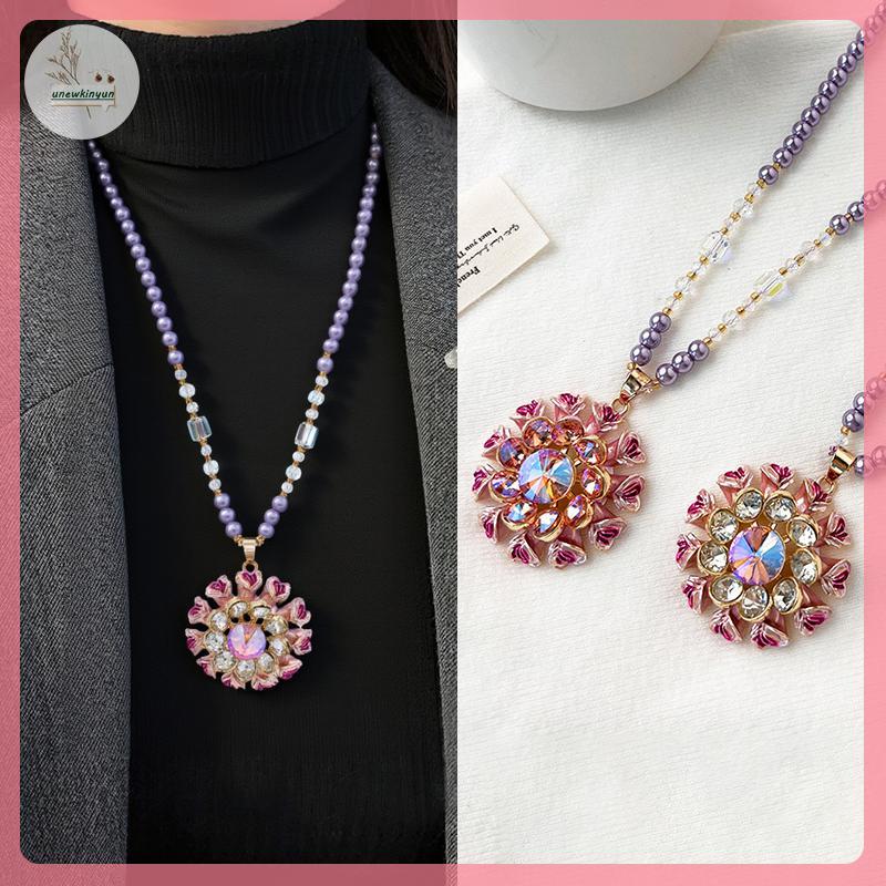 UU สร้อยคอยาวหรูหราสําหรับผู้หญิงเรียบง่ายเสื้อกันหนาวโซ่บุคลิกภาพอเนกประสงค์อุปกรณ์เสริมจี้คุณภาพเค