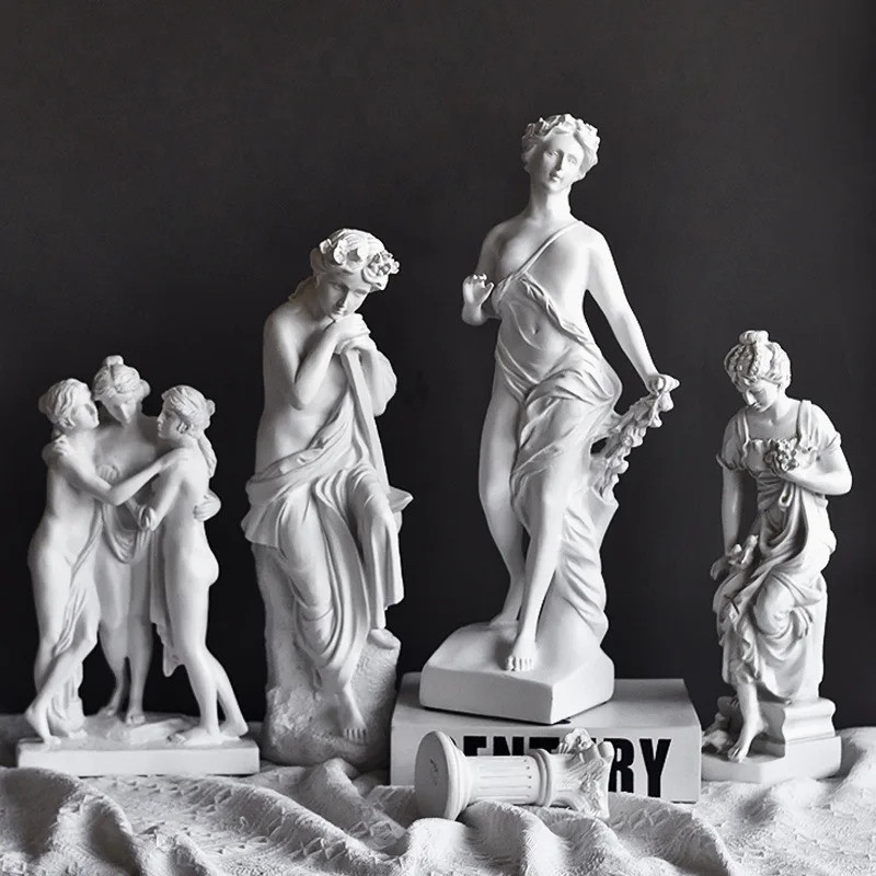 Ancient Greece Venus Emerging Goddess Resin Sculpture Handmade Classical Female Statue Aphrodite Orn