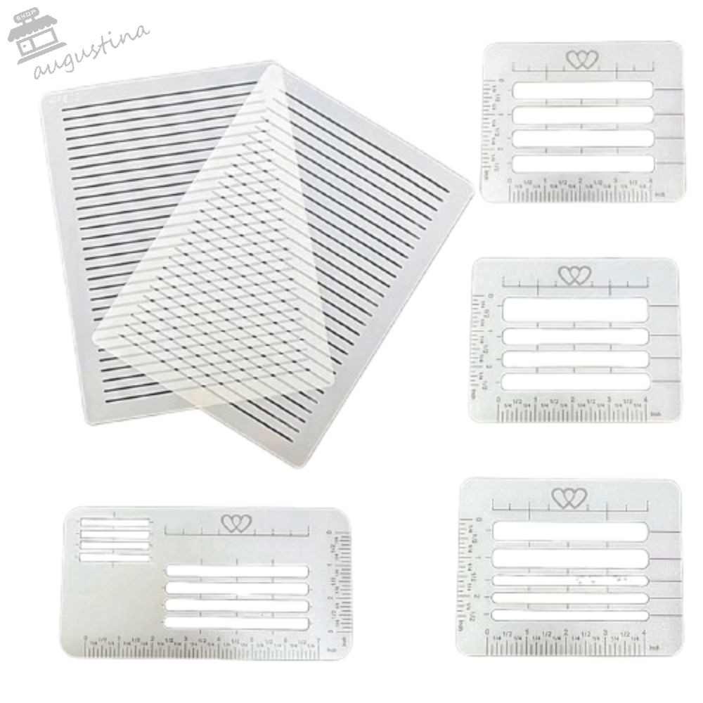 AUGUSTINA 4/6 ชิ้นแม่แบบไม้บรรทัด, DIY Multi-use Guide Envelope Template, Office School Supplies ควา