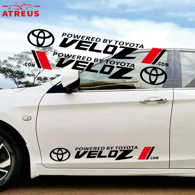 2 ชิ้น Toyota Veloz สติ๊กเกอร์ ติดรถยนต์ สติกเกอร์กันรอยขีดข่วน สําหรับตกแต่งประตูรถยนต์ ติดด้านข้าง