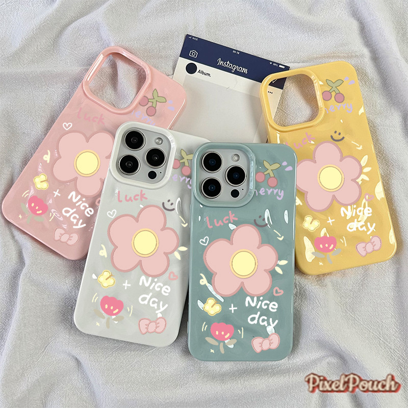 💖💖 เคสเหมือนอุกกาบาต ดอกไม้สีชมพู ผีเสื้อ โค้งคำนับ สําหรับIPhone17 16 15 13 12 11 7 8plusPro Promax X XR XS