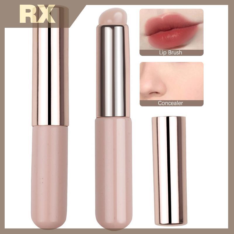Null ซิลิโคนแปรงลิปมุมคอนซีลเลอร์แปรงแต่งหน้าเครื่องมือแบบพกพารอบหัวเช่นปลายนิ้ว Q นุ่มลิปสติกแปรงคอ