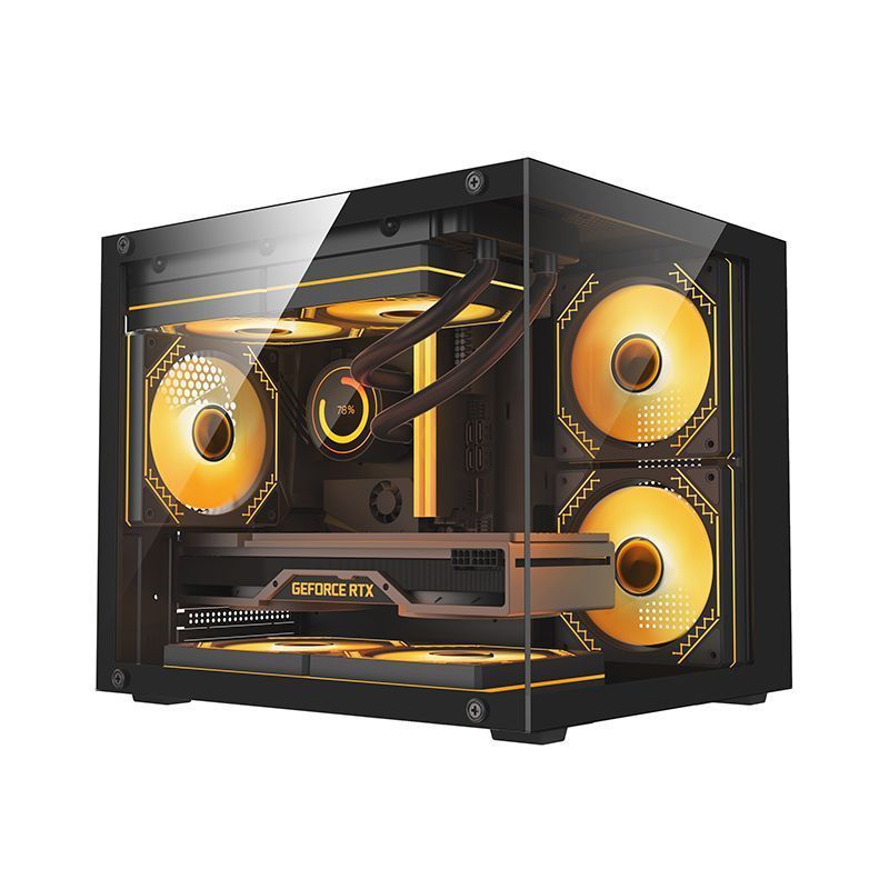 ที่วางคอม คอม Sea View Room แชสซีคอมพิวเตอร์เดสก์ท็อปด้านข้างโปร่งใส matx เกมเล่นเกม diy กรณี itx No