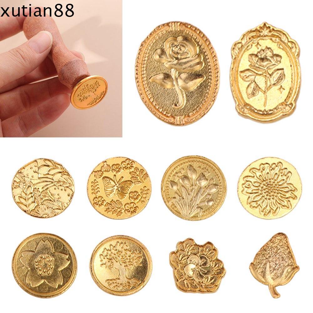 XUTIAN88HH 8/10/12 ชิ้น Lacquer Seal Head แสตมป์ชุด, Retro Creative Wax Seal Stamp Head Kit, Multish