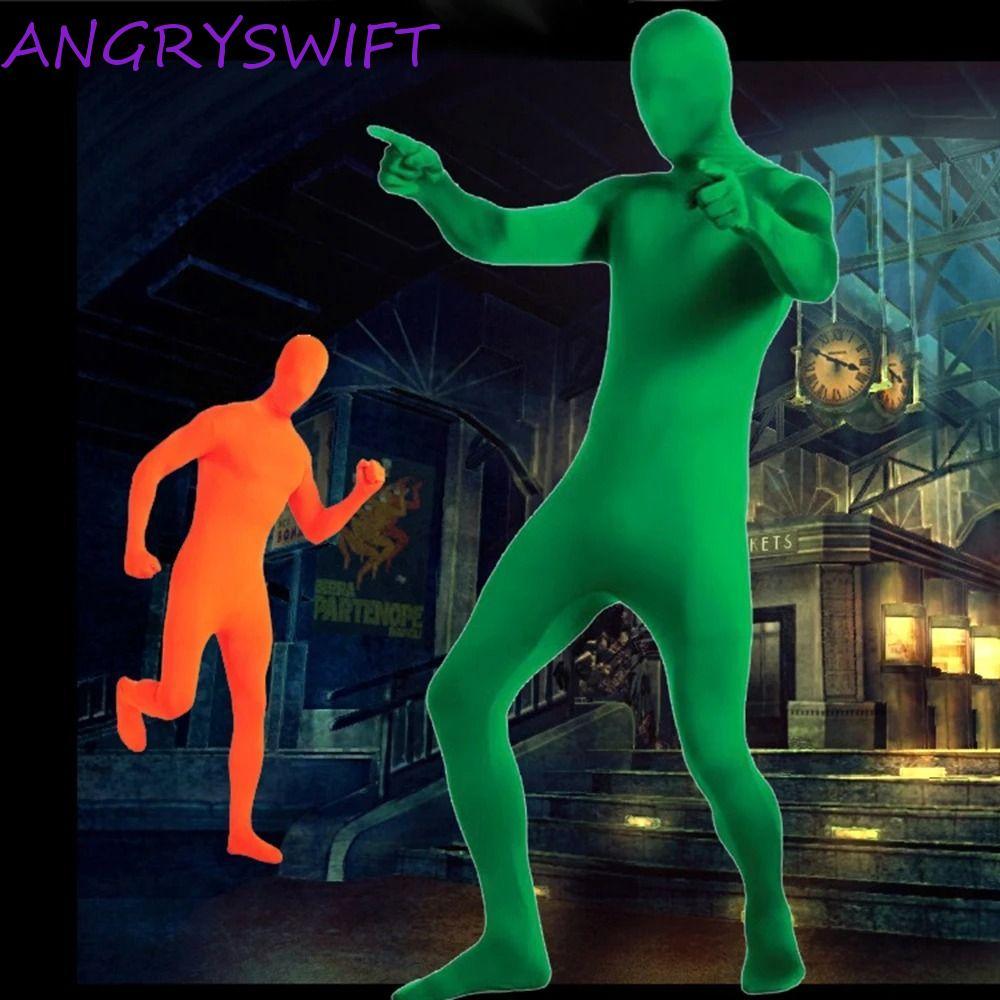 ANGRYSWIFT ชุดบอดี้สูท Zentai สแปนเด็กซ์เต็มตัว สีสันหลากหลาย สำหรับการแสดงตลกและสวมใส่เพลิน ๆ
