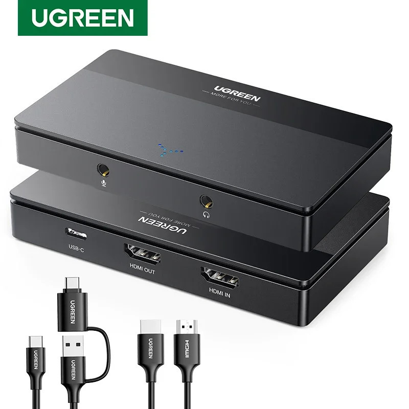 UGREEN การ์ดจับภาพวิดีโอ HDMI 4K60Hz HDMI to USB/Type-C Video Grabber Box สําหรับกล้องคอมพิวเตอร์สตรีมสด