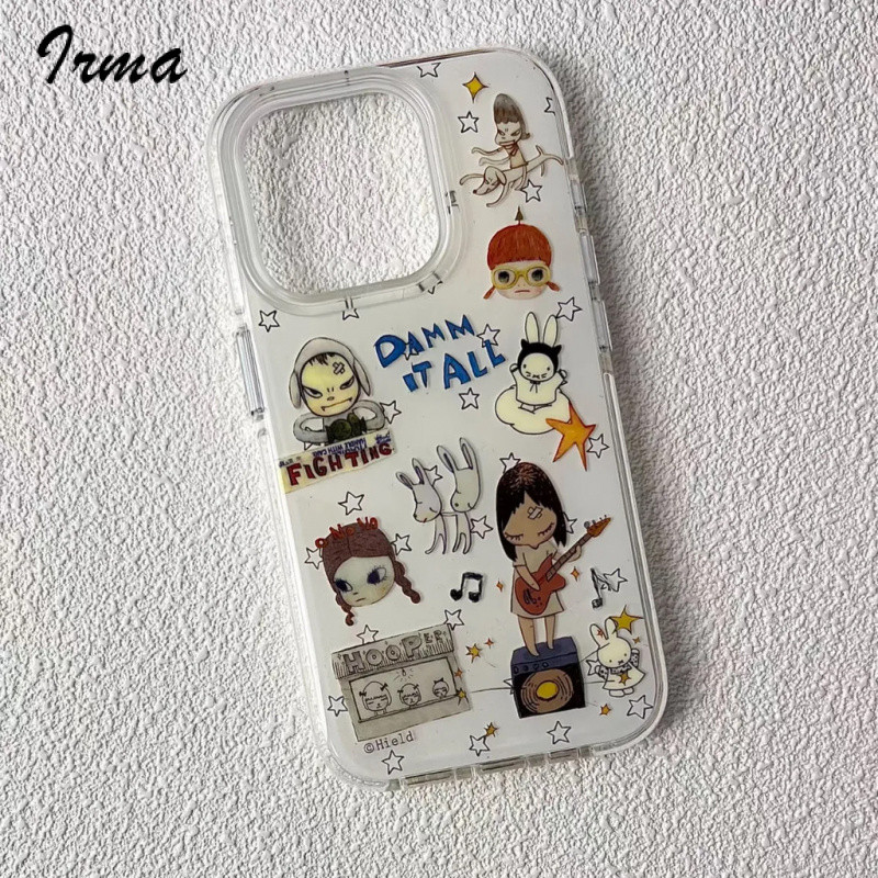 Nara Yoshizhi ภาพประกอบในวัยเด็กสําหรับ IPhone16/15promax เคสโทรศัพท์มือถือ 13 สองชั้น XS น่ารัก X