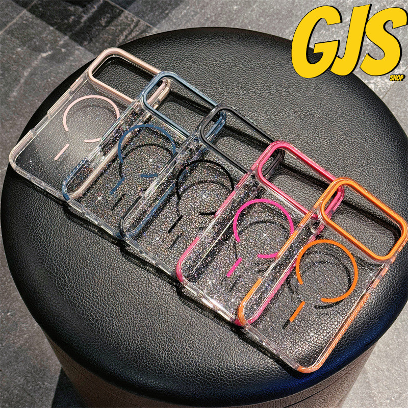 Dual-color Glitter สีชมพูถุงลมนิรภัยกรอบ Anti-drop ขนาดใหญ่-hole เคสโทรศัพท์สําหรับ IPhone12 13 14 15 16 17 Pro PM PLUS Air