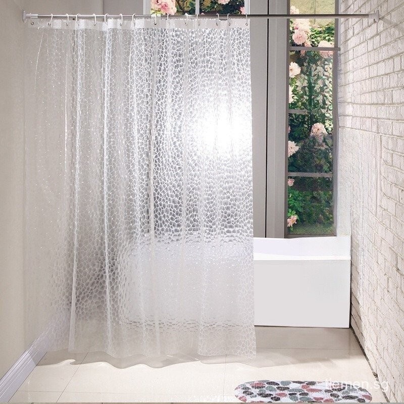 3d Shower Curtain EVA Waterproof Shower Curtain Water Cube Transparent Shower Curtain Bathroom Parti