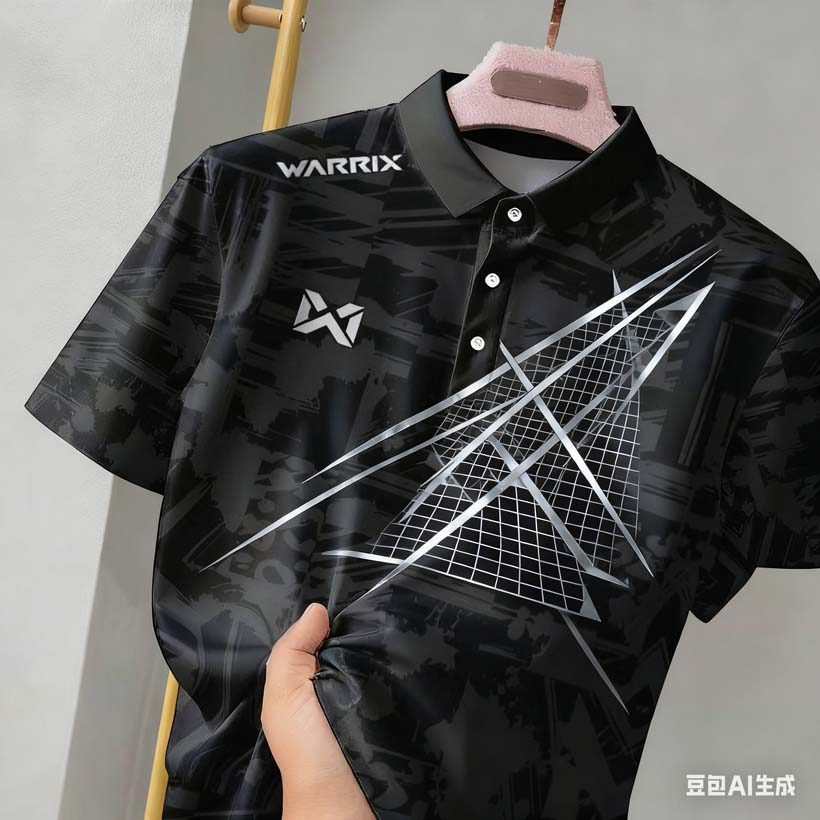 เสื้อโปโลแขนสั้นสีดำ ออกแบบอย่างมีสไตล์ เหมาะสมสวมใส่นอกบ้านและในเมือง