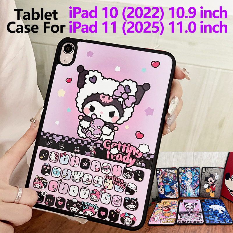 เคส iPad เข้ากันได้กับ iPad 10 (2022) iPad 11 a16 (2025) การ์ตูนน่ารักกันกระแทก TPU เคสแท็บเล็ตเหมาะ