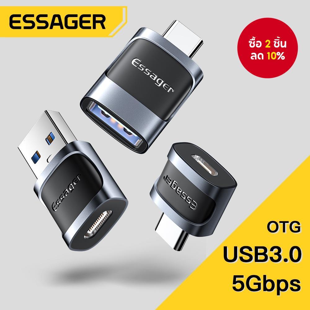 Essager USB To TYPE C Mirco To TYPE C USB C เป็น USB OTG Converter คอมพิวเตอร์ ABS สําหรับ Android P