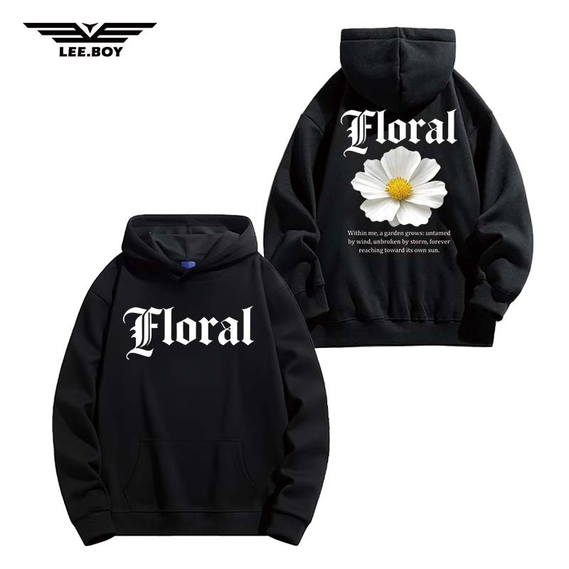 เสื้อฮู้ด มีฮู้ดสวมหัว M-3XL เนื้อผ้านุ่ม ดอกไม้จันทน์ ดอกกล้วยไม้แคทลียา ของแท้ 100%  ไซส์โอเวอร์  (พร้อมส่ง)
