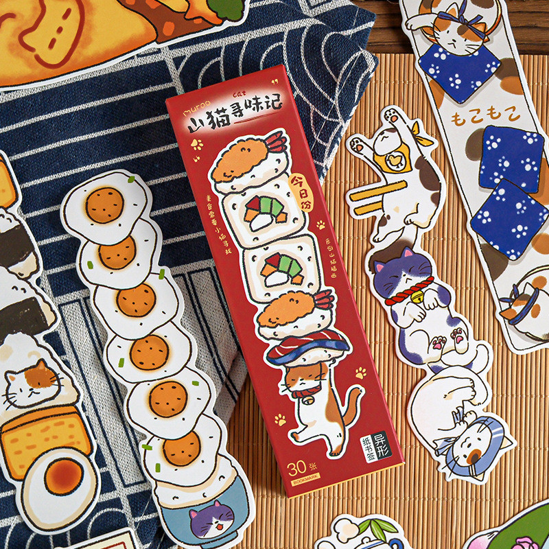 30 ชิ้นความงามบุ๊คมาร์ค Kawaii กระดาษบุ๊คมาร์คสไตล์ญี่ปุ่นอุปกรณ์หนังสือสัตว์น่ารักแมวบุ๊คมาร์คสําหรับผู้หญิงหนังสือคนรัก