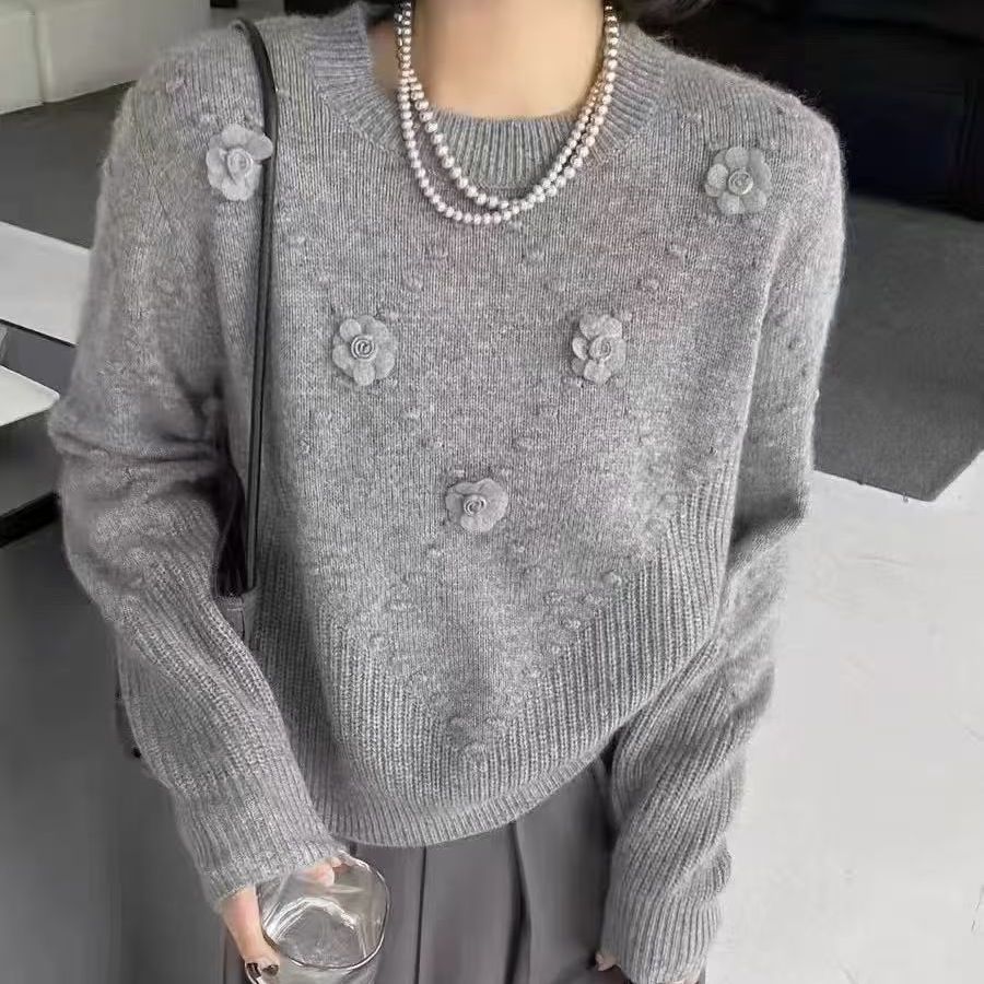 เสื้อกันหนาวสไตล์ตะวันตก ลายพิมพ์ดอกไม้ หนามากสำหรับฤดูหนาว สวมใส่ง่าย