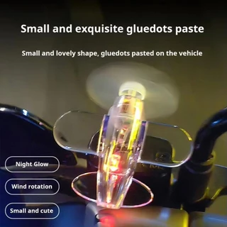 เก็บปลายทาง！โมเดลเครื่องบินลำเล็ก LED ไฟตกแต่ง แบบหมุนด้วยลมธรรมชาติ ของเล่นของขวญเด็ก ติดรถจักรยานยนต์