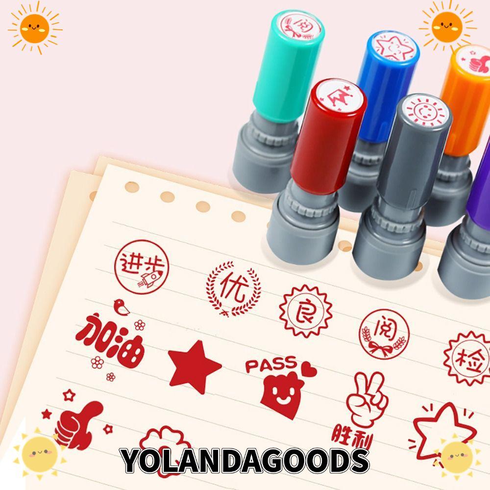 YOLANDAGOODS1 ครูส่งเสริมแสตมป์, DIY Scrapbooking Seal Emoticons Seal, สรรเสริญศาสตร์ครูอุปกรณ์สรรเสริญแสตมป์