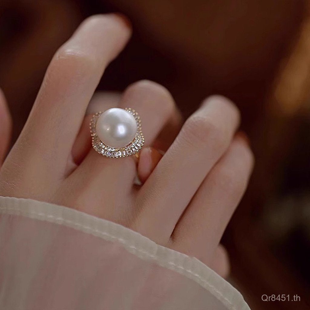 แหวนไข่มุกสำหรับผู้หญิง สเตอร์ลิงซิลเวอร์ 925 แบบเรียบหรู พร้อมสร้อยข้อมือกวางเอลค์ EIMS