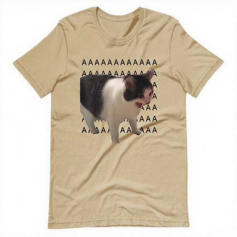 Sad และ Crying Cat Emoji Meme พิมพ์เสื้อยืดรอบคอแฟชั่นแขนสั้นหลวมและอเนกประสงค์สําหรับผู้ชายและผู้หญ