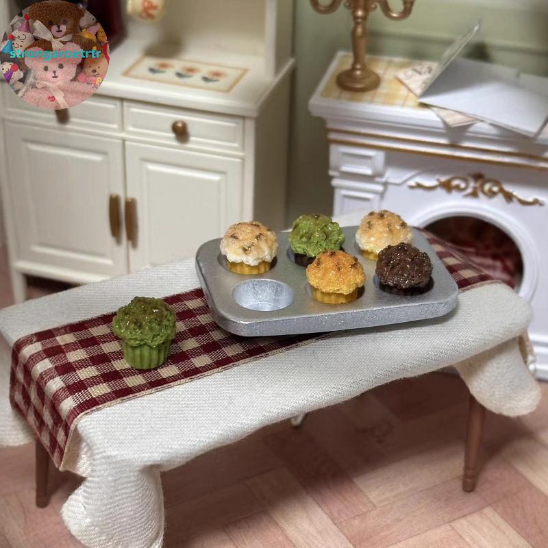 Strongaroetrtr 1/7pcs Miniature เค้กชุดฮาโลวีนชุดอาหารคริสต์มาสพุดดิ้งรุ่นอาหารจําลองของเล่นเรซิ่น DIY อุปกรณ์เสริม TH - รูปที่ 5