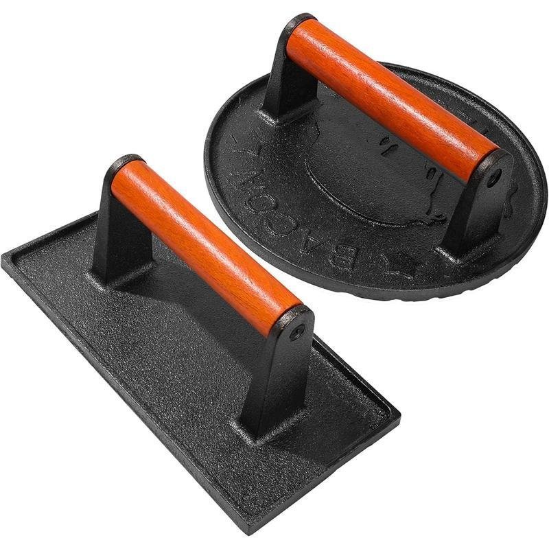 Vivicreate เหล็กหล่อเบคอนกดสําหรับ Griddle - Heavy Duty Smash Burger Press, Grill Press with Ergonom