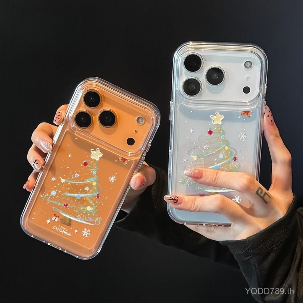 เคสโทรศัพท์ เหมาะสําหรับ iPhone 7 8 X XS XR XSMAX 11 12 13 14 15 16 17 Pro max Plus Air Star Christmas Tree Shock-Resistant เคสป้องกันรวมทุกอย่างกรณี PHT2