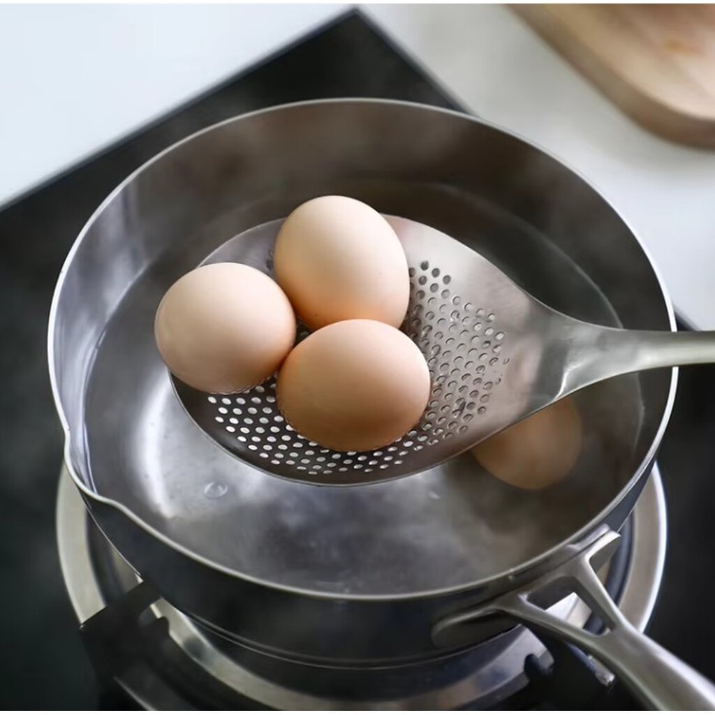 Omocha - Stainless steel large funnel spoon กระชอนสเเตนเลส ขนาดใหญ่