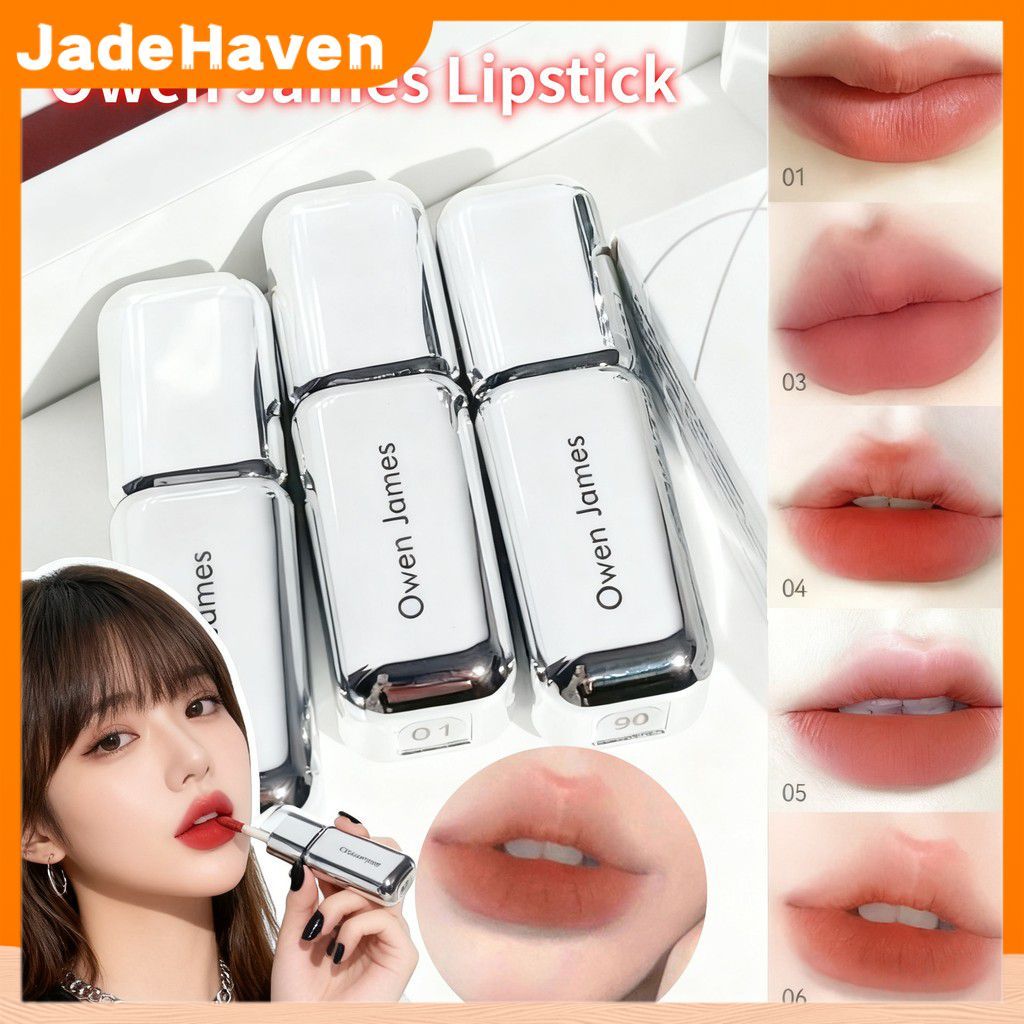 ลิปกลอสเนื้อแมตต์ Owen James - ลิปเนื้อแมตต์เนียนนุ่ม ติดทนนาน กันน้ำ ไวท์เทนนิ่ง เครื่องสำอาง เฉดสี