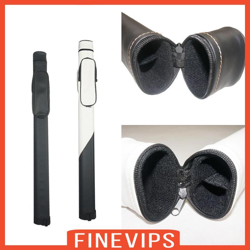 [Finevips] Pool Cue Case Pool Cues Protector 1/2 Jointed Cue Case แบบพกพาทนต่อการสึกหรอหนัง PU Snook