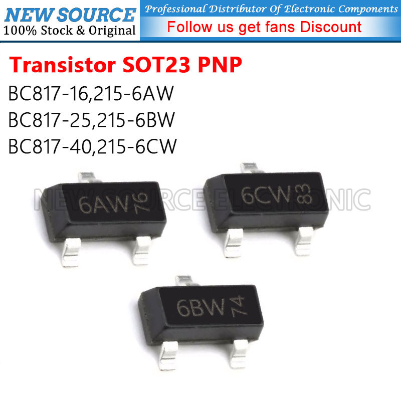 [20 ชิ้น] BC817-16,215 BC817-25,215 BC817-40,215 6AW 6BW 6CW SOT23 PNP Power ทรานซิสเตอร์ SMD ชิป Tr