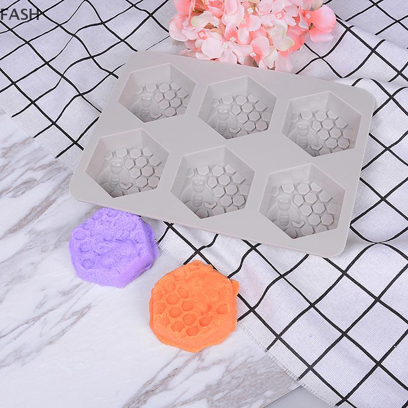 FASH 1 Pc 6 Cavity ซิลิโคน Bee Hive Decor สบู่ทํามือ Mould เรซิ่นแม่พิมพ์ REXX