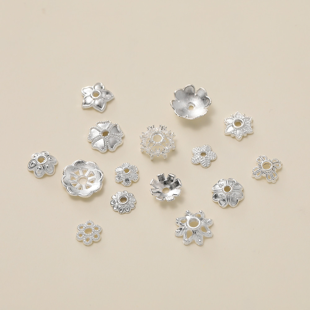 ฐานลูกปัดโลหะผสม สีเงิน สำหรับทำสร้อยข้อมือและสร้อยคอมือสมเอง (DIY) 50 ชิ้น - รูปที่ 4