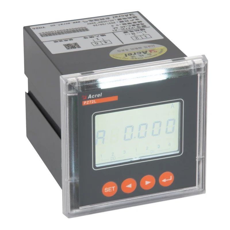 ยี่ห้อใหม่ Acral PZ72L-AI/KC 2DI/2DO และ RS485 การสื่อสารจอแสดงผล LCD สมาร์ทเฟสเดียวแอมป์มิเตอร์เครื