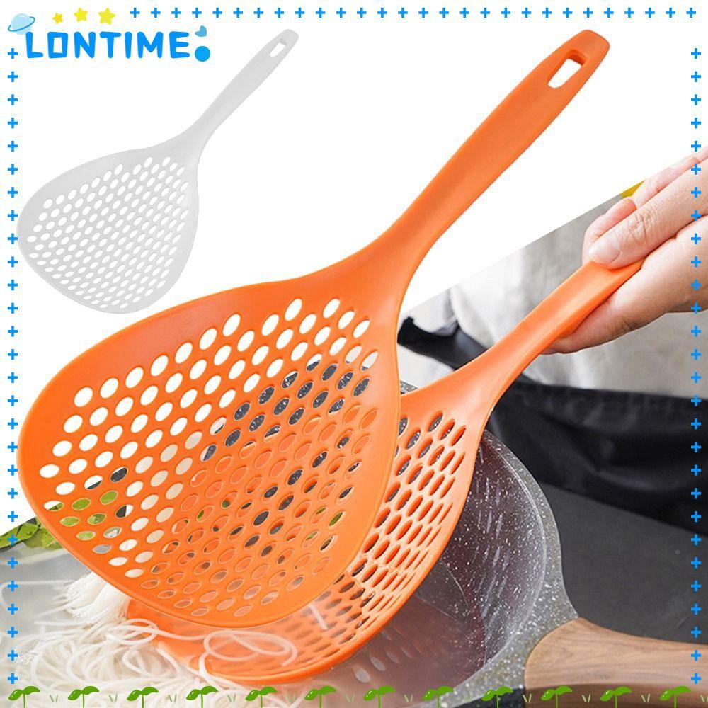 LONTIME 1 ชิ้นช้อนพลาสติก, ไม้พายทําอาหาร Skimmer อาหารความเครียดช้อน, แบบพกพาในครัวเรือนครัวเครื่องมือ Creative Anti-scald กระชอนกรอง
