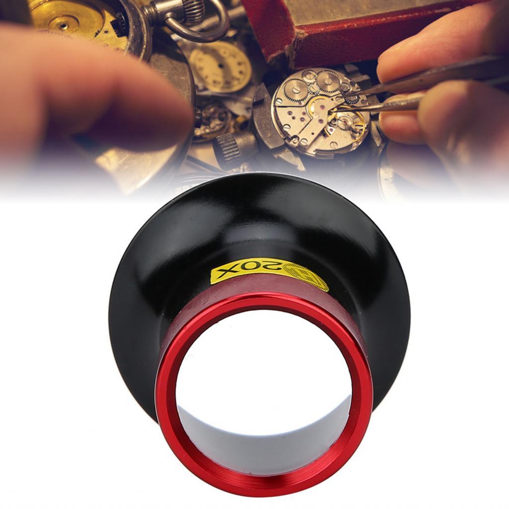 นาฬิกาซ่อมเครื่องมือบำรุงรักษา Loupe 20X แบบพกพาสวมใส่ง่ายสำหรับซ่อมอ่านหนังสือ