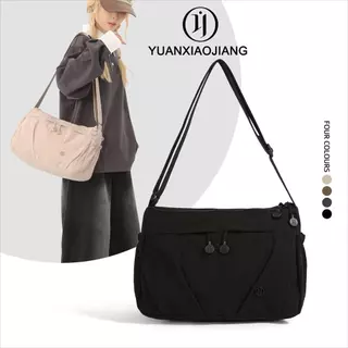 YUANXIAOJIANG กระเป๋าสะพายข้างผู้หญิง สีพื้น ความจุมาก กระเป๋าสะพายเดินทาง สำหรับเด็กผู้หญิง ดีไซน์อินเทรนด์